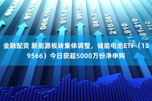 金融配资 新能源板块集体调整，储能电池ETF（159566）今日获超5000万份净申购