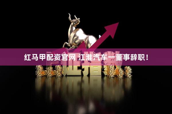 红马甲配资官网 江淮汽车一董事辞职！